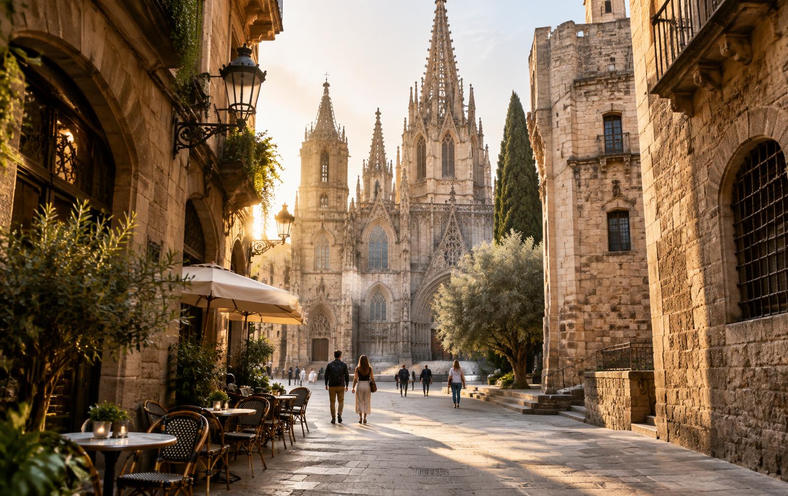 Historic Gothic architecture in Barcelona