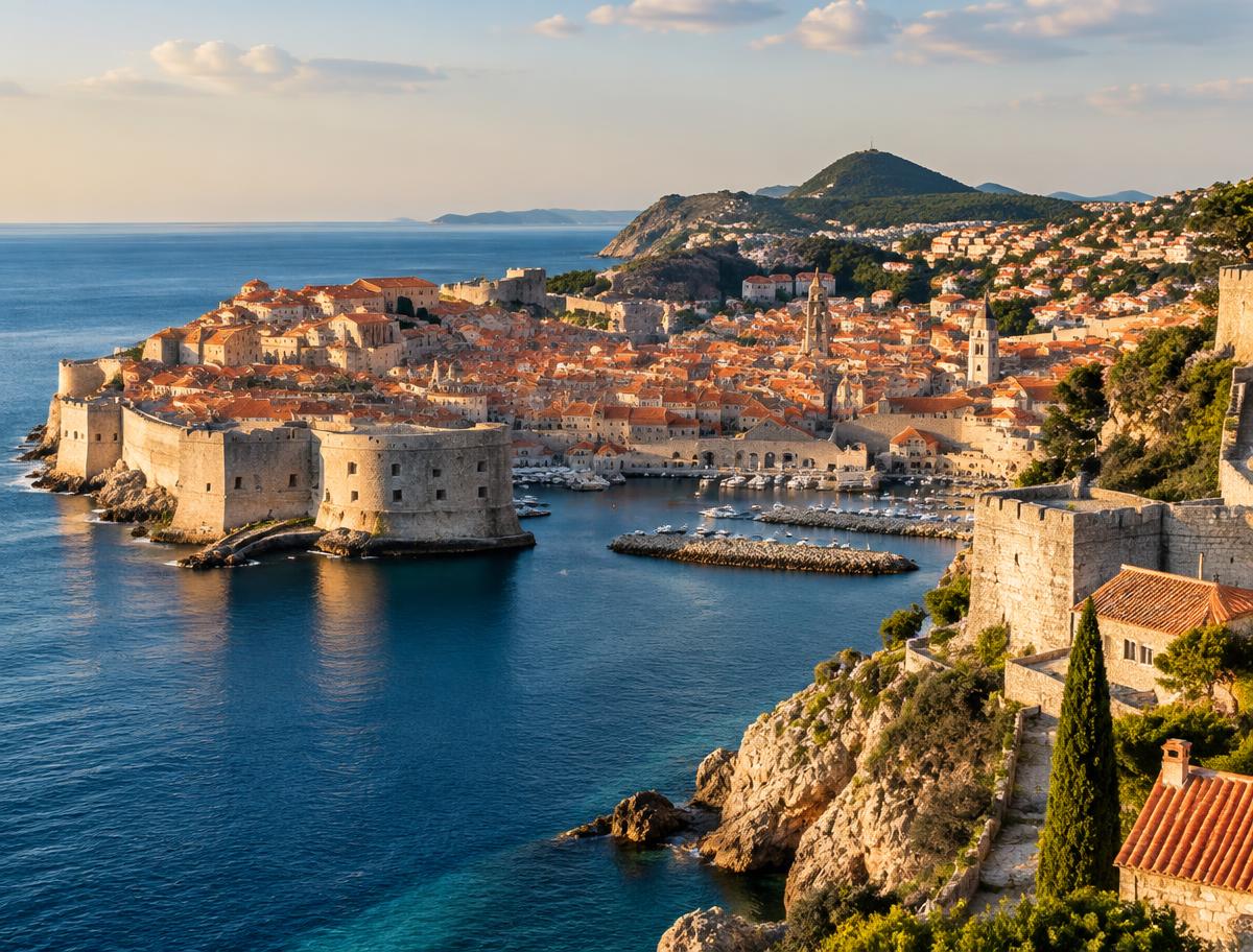 Dubrovnik's walled Old Town by the Adriatic
